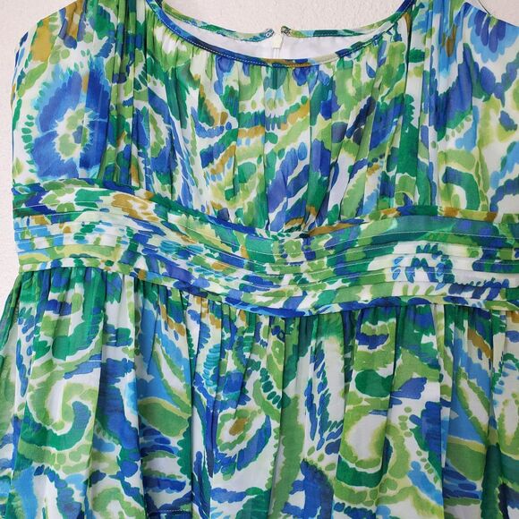 Jones‎ New York Chiffon Babydoll Bandage Dress Cocktail Party Turquoise Size 16 - Picture 4 of 16